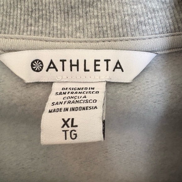 Athleta Heathered Gray Quarter Zip Forever Fleece - Picture 2 of 7